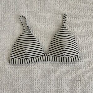 Hollister Striped Black and White Bikini Top